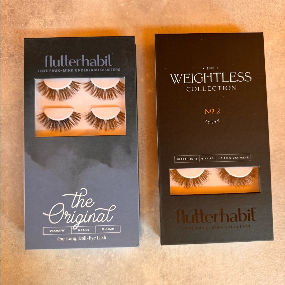 Flutterhabit Luxe Faux-Mink Underlash Clusters - Dramatic Black